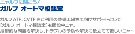 ニャルフに聞こう！ガルフオートマ相談室